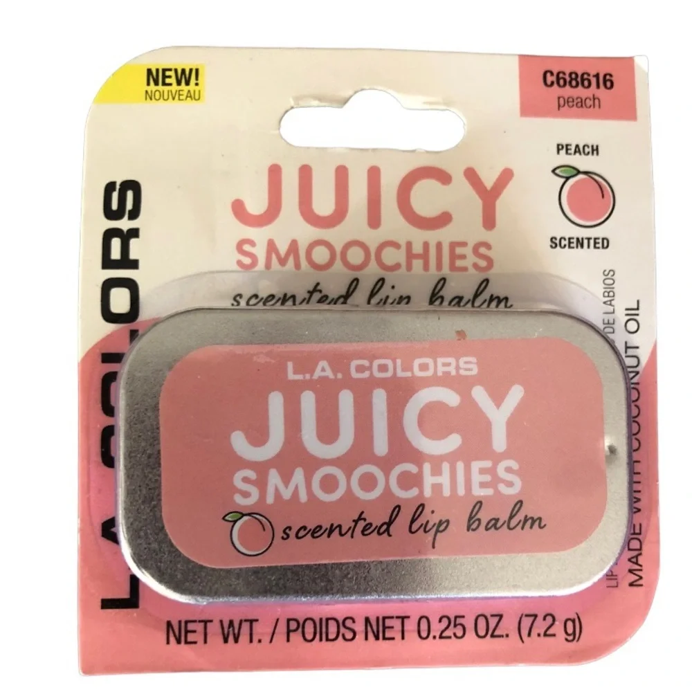 2pk juicy lip‎ smoochies watermelon grape strawberry peach scented lip balms new
